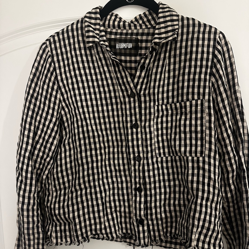Reformation Button Crop Top